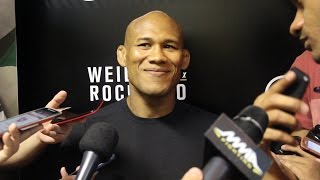 UFC 194 Jacare Souza Media Scrum in Rio [upl. by Kcim251]