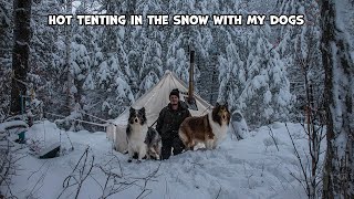 Hot Tenting In The Snow With My Dogs [upl. by Norvil]