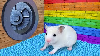 🐹 Hamster Robs the Rainbow Bank 🐹 DIY HAMSTER MAZE [upl. by Osbert]