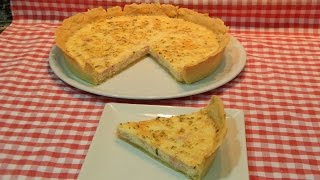 Receta de pastel salado con jamón y queso con masa casera quiche [upl. by Iona]