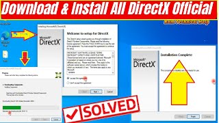 How to Download and Install All DirectX Official and Fix All Directx Error [upl. by Bruning]