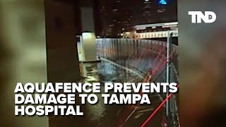 AquaFence prevents Hurricane Helene from hitting Tampa hospital [upl. by Jennifer]