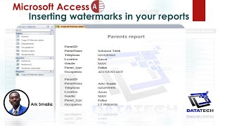 How to insert watermarks in Microsoft Access reports [upl. by Ikaz548]