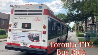 Toronto TTC 8 Broadview Bus Ride  Full Route 06112022 [upl. by Fiester]