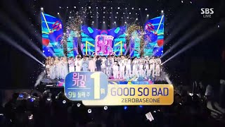 240908 ZEROBASEONE 제로베이스원 GOOD SO BAD 5th 🏆 Win on Inkigayo 인기가요 SBS EP1239 MC JungWon amp Han YuJin [upl. by Daraj]