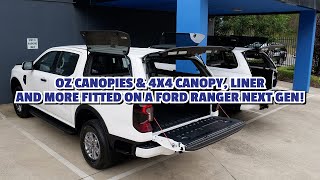 Oz Canopies amp 4x4 Canopy Liner and more fitted on a Ford Ranger Next Gen [upl. by Rapsac]