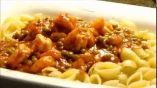 Pasta With Mear SauceShrimp GamberettiPeasPiselliHome Cooking with Josephine Romano [upl. by Einuj909]