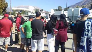 USC Football Team Enters Lavell Edwards Stadium for game against BYU [upl. by Enomed]