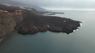 Newly formed lands of La Palma in the ocean Cumbre Vieja eruption 4K Drone 301021 [upl. by Jorgan]