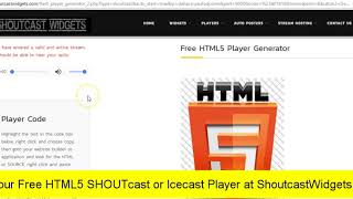 HTML5 SHOUTcast Player Embedded in Wordpress [upl. by Wentworth]