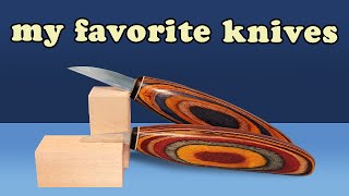 My Favorite and Most Enjoyable Knives For Whittling and Wood Carving [upl. by Reckford]