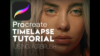 How i Paint Realistic Portrait in iPad Procreate using Soft Airbrush [upl. by Ullman]