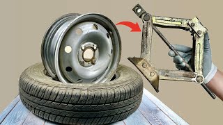 Tire fitting is now useless Just 1 JACK 🔥 Change a wheel in a minute [upl. by Ragucci130]