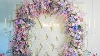 DIY Wedding Decor How to Make a Stunning Floral Arch with an Easy Draping Backdrop [upl. by Deuno]