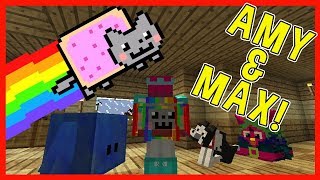 Amy amp Max Ep27 NYAN CAT BACKPACK  Minecraft  Amy Lee33 [upl. by Shing51]