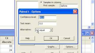 10 Inference for the Mean of Pairwise Differences on Minitab [upl. by Greenlee60]