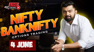 Live trading Banknifty nifty Options  4 june strategy  Nifty Prediction live  Wealth Secret [upl. by Cristin]