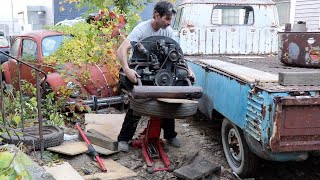 First Start in 50 Years  Old Truck  56 Vw Single Cab  Seized Engine [upl. by Ecinreb]