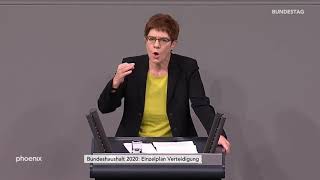 Annegret KrampKarrenbauer CDU  Bundeshaushalt für Verteidigung am 271119 [upl. by Hazmah666]