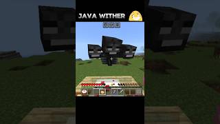 Minecraft Java wither🤧 VS Bedrock wither ☠️ witherboss shorts [upl. by Lenni]