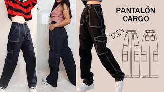 DIY BAGGY CARGO PANTS aesthetic Pasos Completos de Costura [upl. by Norri973]