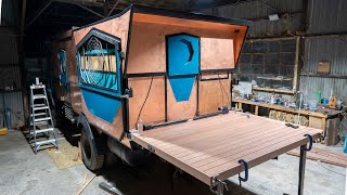 Rear Deck Installation  Expedition Truck Build 20  OffRoad 4x4 Tiny House [upl. by Sheng455]