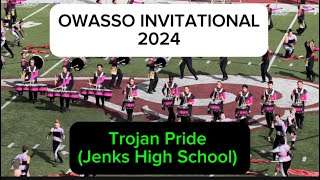 Trojan Pride Jenks High School PIXELATED  Owasso Invitational 2024 [upl. by Nefets]