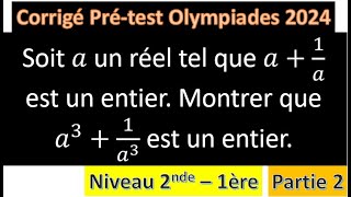 Pré test Olympiades 2024 Partie 2 Algèbre [upl. by Poppas]