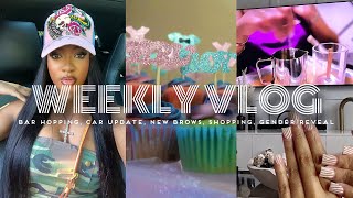 WEEKLY VLOG ♡ BAR HOPPING IN PJS CAR UPDATE GENDER REVEAL NEW BROWS TRYING FUR OIL SHOPPING [upl. by Sorac]