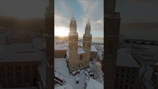 First Snow in Zürich at Sunrise 🇨🇭 fpv switzerland travel [upl. by Moe]