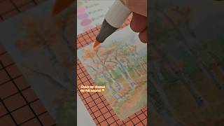 Landscape Alcohol Marker ohuhu ohuhumarkers alcoholmarkers markerdrawing alcoholmarker shorts [upl. by Annatnom]