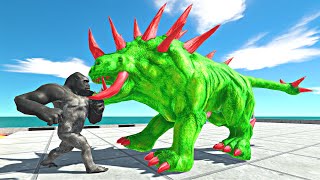 Zombie Hellhound vs Mutant Primates on Lava Tank  Animal Revolt Battle Simulator [upl. by Navnod]