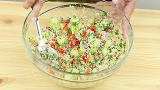 Couscous Salad  Healthy and Easy  Vegetables  Herbs [upl. by Yob749]