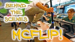 BACKFLIP OFF MCDONALDS COUNTER BTS OF MCFLIP [upl. by Komarek]