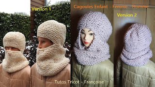 Tuto Tricot Cagoule facile toutes tailles  Cagoule Enfant  Cagoule Femme  Cagoule Homme [upl. by Gillie844]