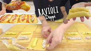 RAVIOLI DOPPI pasta all’uovo ripiena FATTA A MANO tipico PIATTO ITALIANO delle feste [upl. by Bahner]