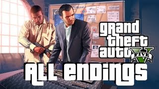 GTA 5 ALL ENDINGS Options A B C Walkthrough w Gameplay Grand Theft Auto V [upl. by Canning]