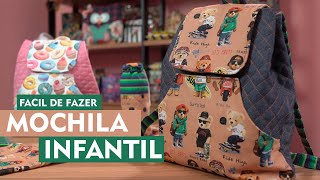 Como Fazer Mochila Infantil Com Tecido Tricoline [upl. by Udela]