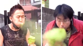 People In Japan Keep Trying This Matcha Ice Cream And Choking On The Powder And It’s Hilarious [upl. by Chema]