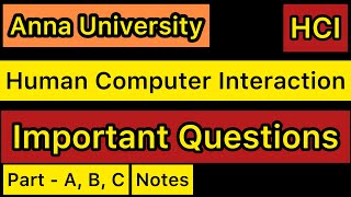 Human Computer Interaction  HCI   Important Questions  Anna University  Tamil [upl. by Dorr]