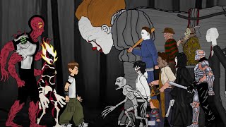 BEN10 CARNITRIX vs SLENDER MAN Jason Michael IT Freddy Jeff Chucky The Rake  more  DC2 [upl. by Idyak507]