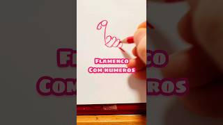 Dibujo FLAMENCO con números drawing videoshorts dibujo flamenco numeros fun shorts easy [upl. by Ilrak]