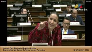 Asambleísta Yadira Bayas  Sesión 877  LeyEficienciaEconómica [upl. by Nashom]