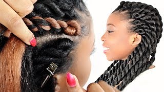 How To Rope Cornrow Braids FOR BEGINNERS Step By Step [upl. by Akihsal71]