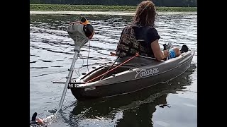 Diy Engine Driven Kayak from Weed Whip [upl. by Beetner]