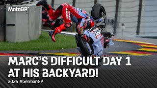 Marquez bumpy Friday at the Sachsenring 💥  2024 GermanGP [upl. by Ettecul]