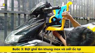 Hướng dẫn lắp ghế ngồi xe máy Beesmart X2 cho xe ga  DÒNG XE AIRBLADE  Lắp trước [upl. by Adnawahs413]