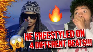 BABYFXCE E FREESTYLES ON 4 BEATS Jackin for beats REACTION [upl. by Dnomar325]