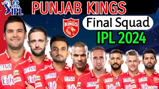 IPL 2024  Punjab Kings Full amp Final Squad  Punjab Kings Final Squad IPL 2024  IPL 2024 PBKS Squad [upl. by Ainafetse]