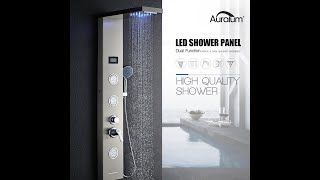 Luxe Panneau de Douche Colonne de Douche Hydromassante LED Panneau de Douche NVT820 [upl. by Odawa459]